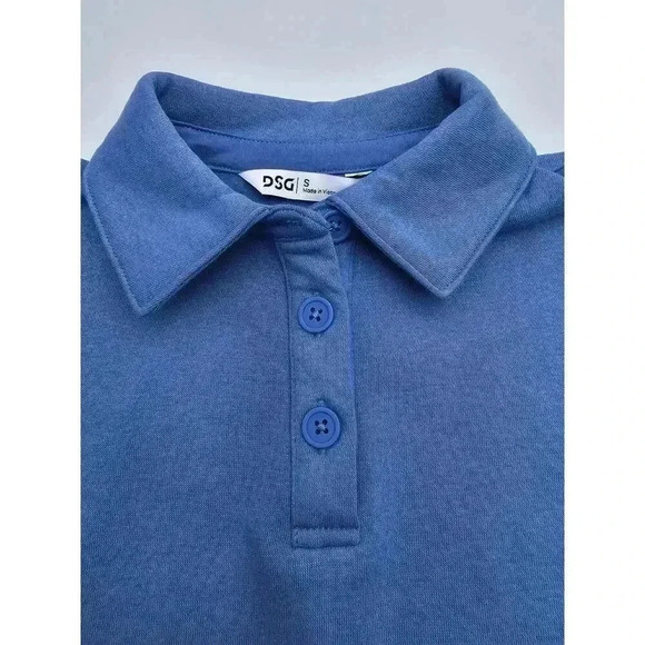 DSG Girl's Size S (8/9) Henley Fleece Top Light Basin Blue NWT - Picture 2 of 8